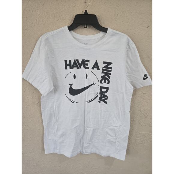 Nike Shirt Mens, Have a Nike Day Graphic Knit White Tee, Size Medium - Picture 1 of 4